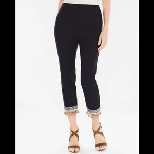 Chico's So Slimming Black Crop Pants Embellished